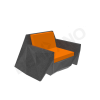 Кресло Quaro с подушками Black Granite, Orange