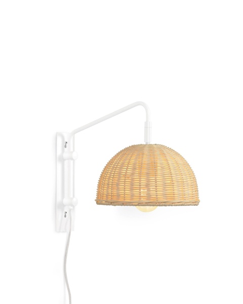 Бра Damila из металла с белой отделкой и из ротанга с натуральной отделкой от интернет-магазина IDODOM.RU