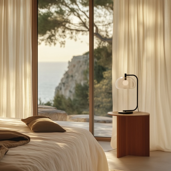 Настольная лампа Cloud прозрачное стекло/черный металл от интернет-магазина IDODOM.RU