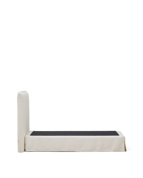 Кровать Jaira из белого шенилла со съемным чехлом для матраса 90x200 от интернет-магазина IDODOM.RU