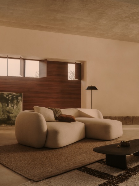 Модульный диван Martina 3-местный с правым шезлонгом, цвет экрю, 287 см от интернет-магазина IDODOM.RU