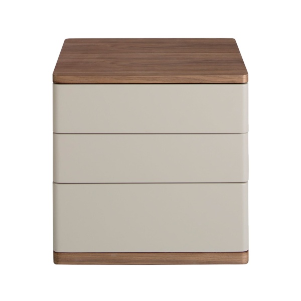 Прикроватная тумбочка 7166/MB2320NS из серого лака и шпона ореха от интернет-магазина IDODOM.RU