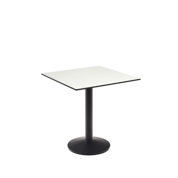 Esilda Уличный стол белый на черном металлическом основании 70 x 70 x 70 см от интернет-магазина IDODOM.RU