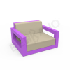 Кресло Quarter lounge с подушками Deep Violet, Bone Brown