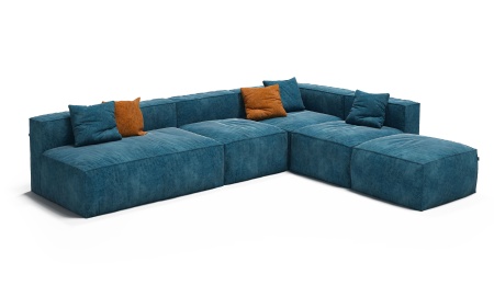 Диван Фри ДФ005 угловой 5 модулей - Бентли плейн флок