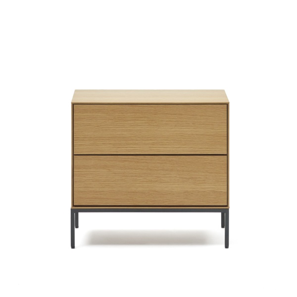 Vedrana Прикроватная тумба из дубового шпона со стальными ножками 60 x 55 см от интернет-магазина IDODOM.RU