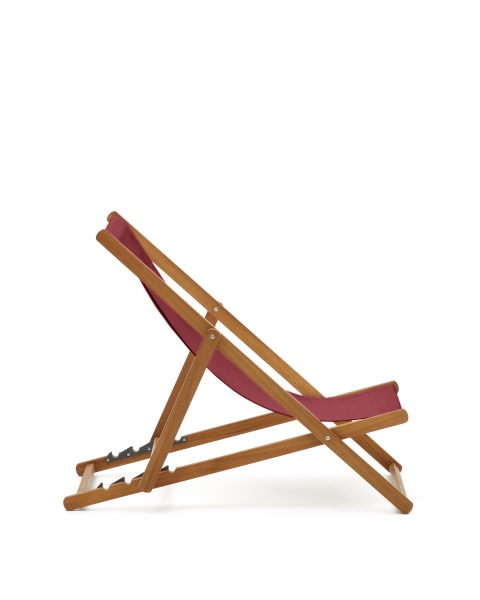 Складной шезлонг Adredna бордового цвета из текстиля и массива акации от интернет-магазина IDODOM.RU