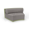Диван полукруглый Fame с подушкой Olive green, Graphite