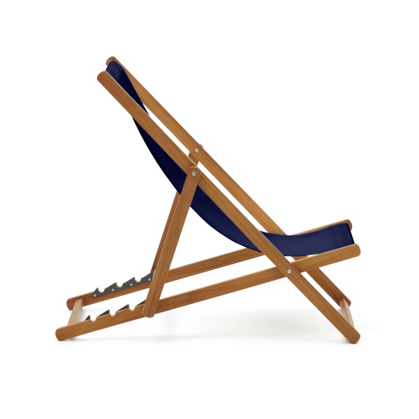 Adredna Уличный складной шезлонг из синей ткани и массива акации от интернет-магазина IDODOM.RU