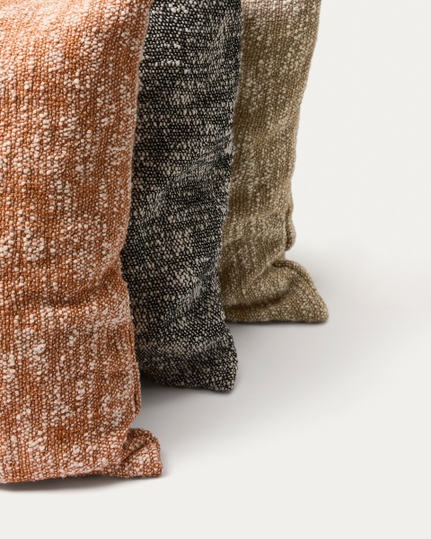 Чехол для подушки Mevia из льна и хлопка бежевого и оранжевого цветов, 50 x 50 см от интернет-магазина IDODOM.RU