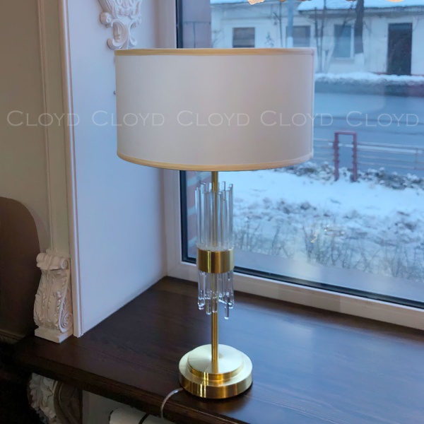 Настольная лампа Cloyd MERROW-B T1 / белый абажур - латунь (арт.30079) от интернет-магазина IDODOM.RU