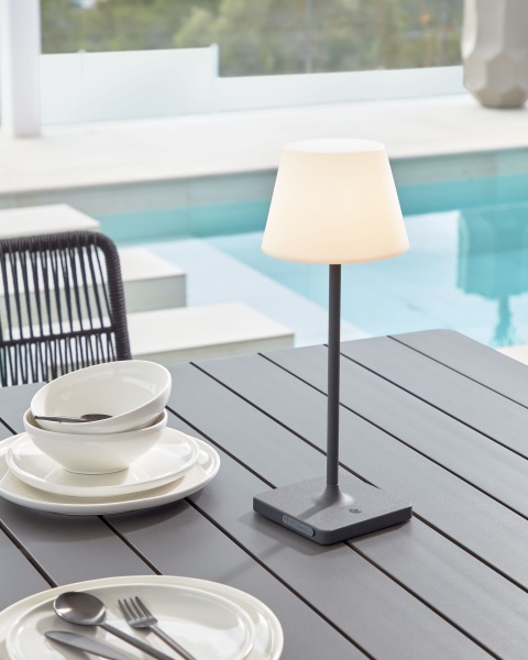 Уличная переносная настольная лампа Aluney черного цвета от интернет-магазина IDODOM.RU