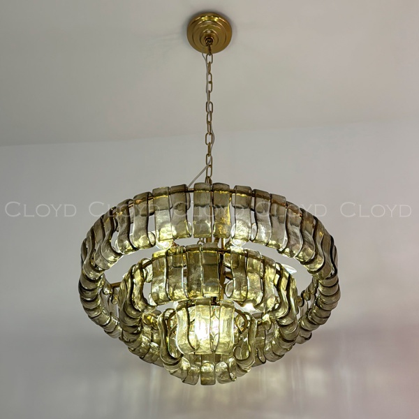 Люстра Cloyd NAMASTE C8 / Ø60 см - латунь - зелен.стекло (арт.11687) от интернет-магазина IDODOM.RU