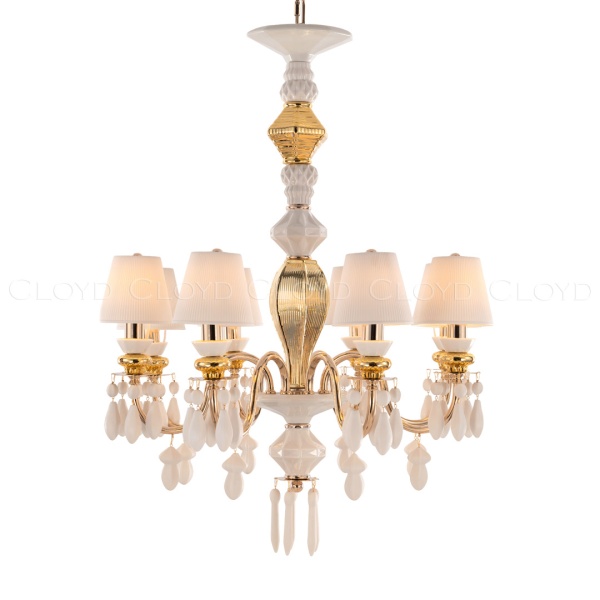 Люстра Cloyd LOTTIE-B C8 / Ø62 см- бел.-золотая керамика (арт.11212) от интернет-магазина IDODOM.RU