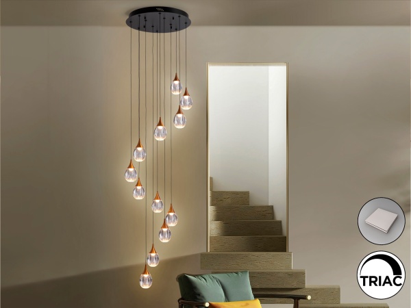 Corina Люстра 12L черно-медный от интернет-магазина IDODOM.RU