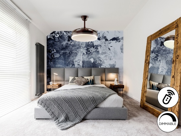 Вентилятор с подсветкой Vento DIMABLE коричневый от интернет-магазина IDODOM.RU