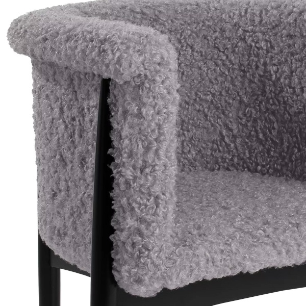 Полукресло Borgese, бук натуральный (эмаль черная), светло-серый от интернет-магазина IDODOM.RU