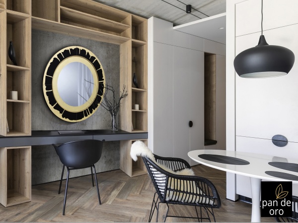 Ocaso Настенное зеркало черный/золотой D90 от интернет-магазина IDODOM.RU