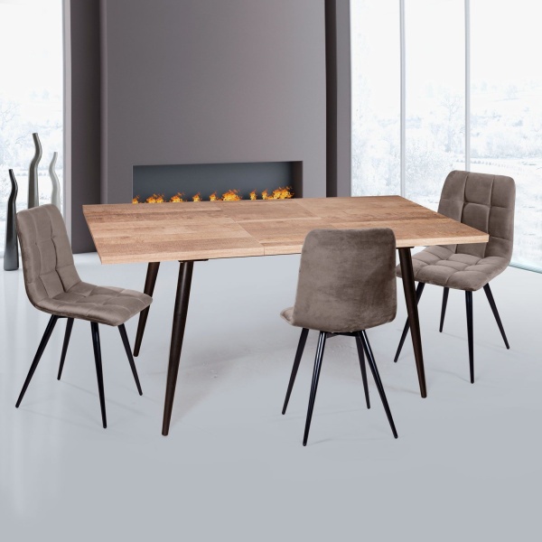 Стол раздвижной Stanley (120+40) дуб эндгрейн от интернет-магазина IDODOM.RU