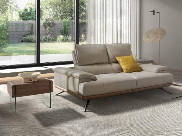 2-местный диван из серо-коричневой кожи, модель 6248 от интернет-магазина IDODOM.RU