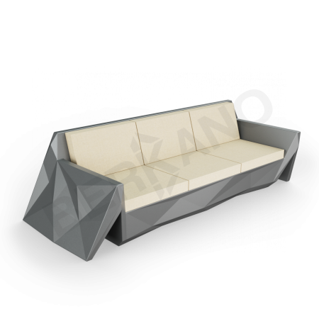 Диван Quaro с подушками Coal Black, Bone Brown