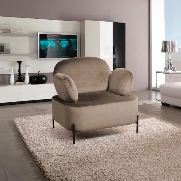 Кресло Dandy, бархат пепельно-бежевый 25 от интернет-магазина IDODOM.RU