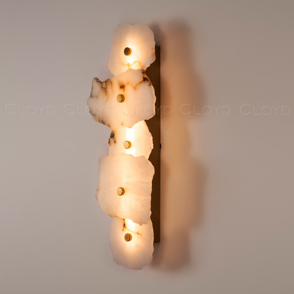 Бра Cloyd KNOSS-A W1 / выс. 51 см - алебастр - латунь (арт.20270) от интернет-магазина IDODOM.RU