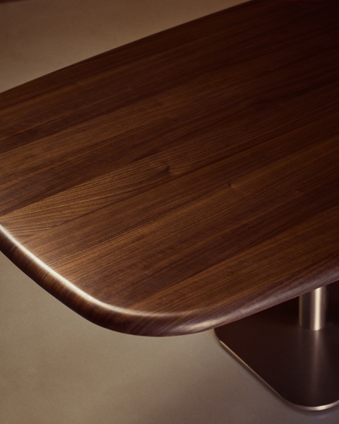 Стол Melvar из 100% орехового шпона с основанием из стали 180 x 100 от интернет-магазина IDODOM.RU