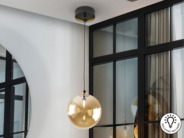 Подвесной светильник Dark 1L 20D черно/латунный от интернет-магазина IDODOM.RU