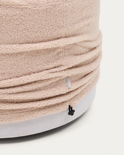 Kaeli Пуф для ног со съемным чехлом из розового букле Ø 60 от интернет-магазина IDODOM.RU