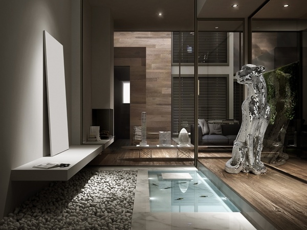 Декоративная фигура леопарда Baguira серебряная правая от интернет-магазина IDODOM.RU