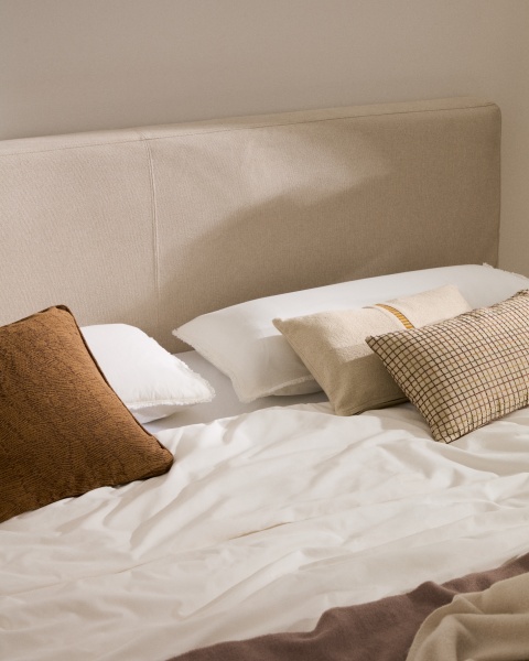 Blok Кровать бежевая со съемными чехлами для матраса 160 х 200 см от интернет-магазина IDODOM.RU