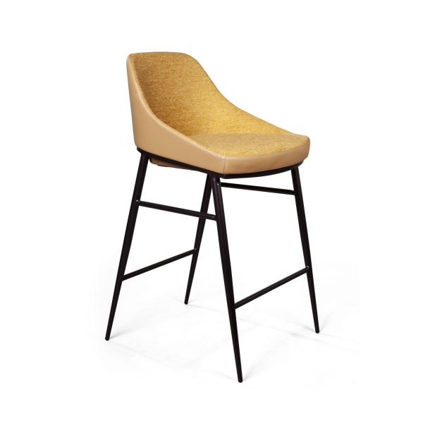 Стул полубарный Vincent, велюр комби жёлтый от интернет-магазина IDODOM.RU