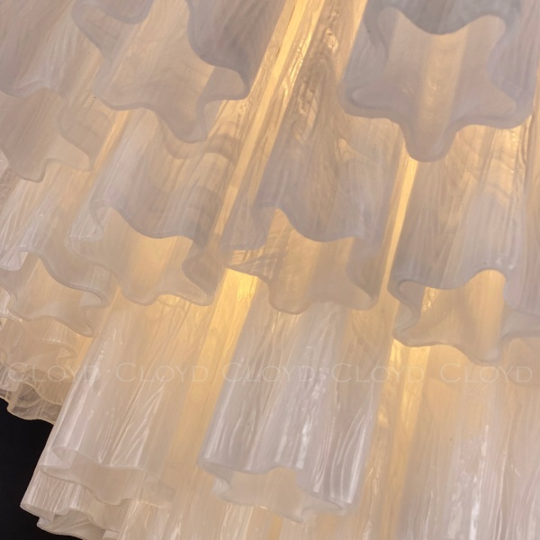 Люстра Cloyd ANNO-B C7 / Ø58 см - латунь светл. - стекло белые облака (арт.11648) от интернет-магазина IDODOM.RU