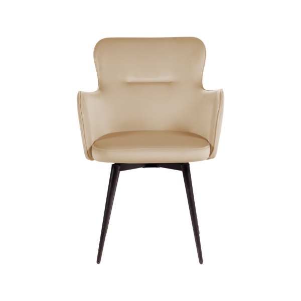 Стул c подлокотниками King, поворотный на 360 градусов, бархат бежевый 05 от интернет-магазина IDODOM.RU