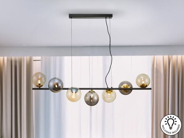 Люстра Inoa 7L черный-дымчатый-янтарный от интернет-магазина IDODOM.RU