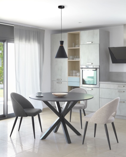 ARYA Круглый Ø 119 cm MDF стол со стальными черными ножками от интернет-магазина IDODOM.RU