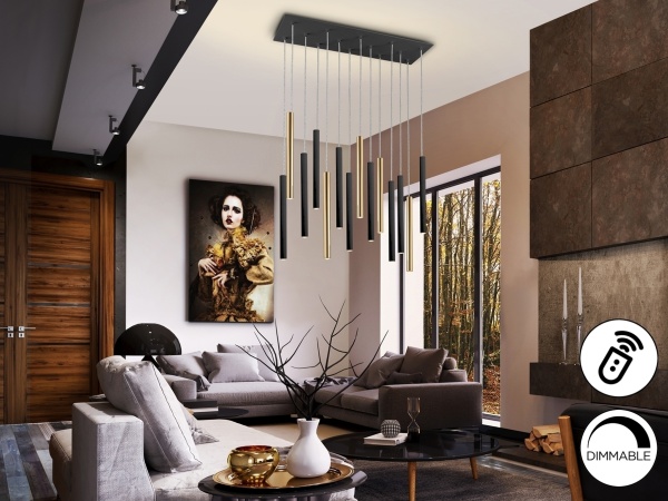 Подвесной светильник Varas 14L золото/черный DIM от интернет-магазина IDODOM.RU