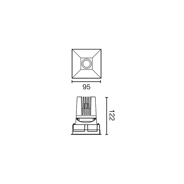 Deep 60 Потолочный светильник квадратный черный 60° 3000K CRI95 STRIPY от интернет-магазина IDODOM.RU