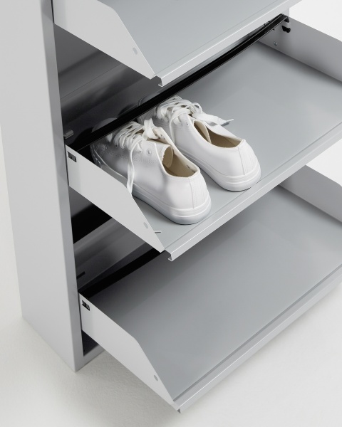 Полка для обуви Rox 3 двери металлическая серая от интернет-магазина IDODOM.RU