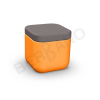 Пуф Grace оранжевого цвета, аксессуар графитового цвета