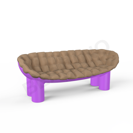Диван SLON Deep Violet, Cappuccino