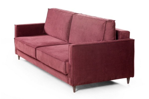 Keln диван-кровать трехместный прямой, велюр красный от интернет-магазина IDODOM.RU