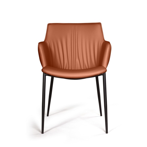 Стул с подлокотниками Sofia, экокожа soft-touch, терракот от интернет-магазина IDODOM.RU