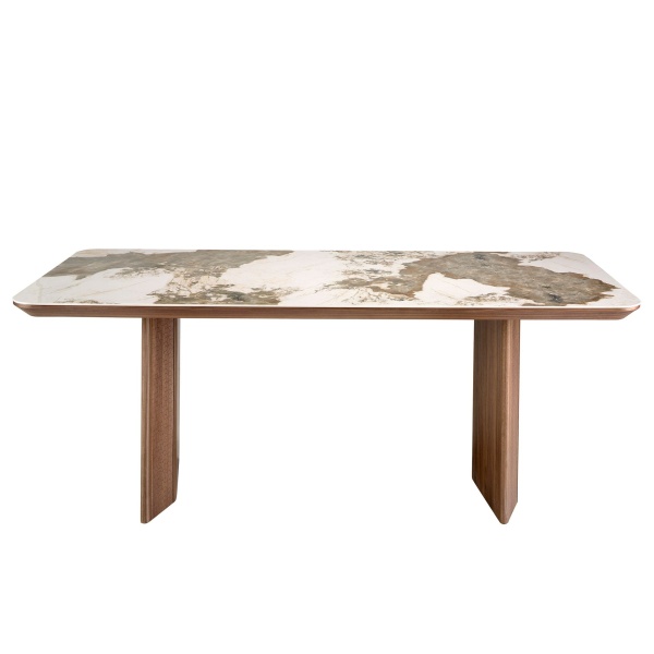 Обеденный стол 1129/437-T из мраморной керамики и ореха от интернет-магазина IDODOM.RU