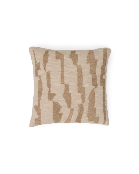 Arvai Чехол для подушки из хлопка с бежевой джутовой вышивкой 45 x 45 см от интернет-магазина IDODOM.RU