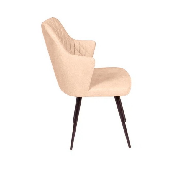 Стул поворотный на 360 градусов Hunt ромб, бархат бежевый 5 / чёрный конус от интернет-магазина IDODOM.RU