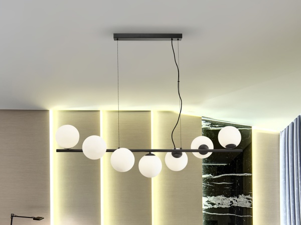 Подвесной светильник Inoa 7L черный-опал от интернет-магазина IDODOM.RU