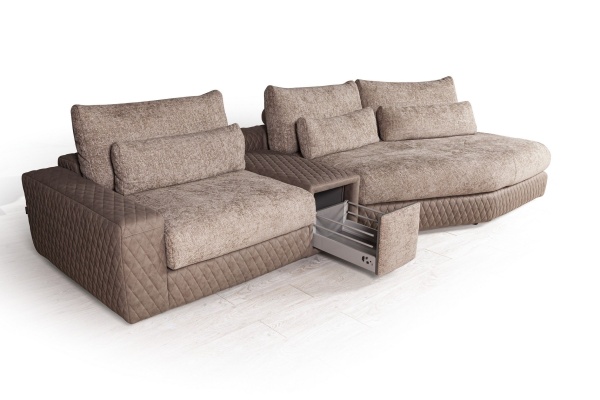 Aldo угловой модульный диван с терминальным углом и баром от интернет-магазина IDODOM.RU