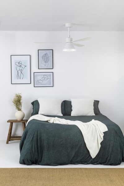 Белый вентилятор Amelia L CONE LED от интернет-магазина IDODOM.RU